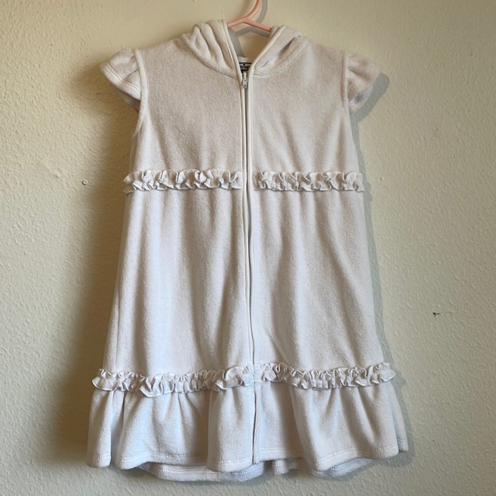 Hartstrings White Terry Cloth Cover-up Sz 4 for Girls
